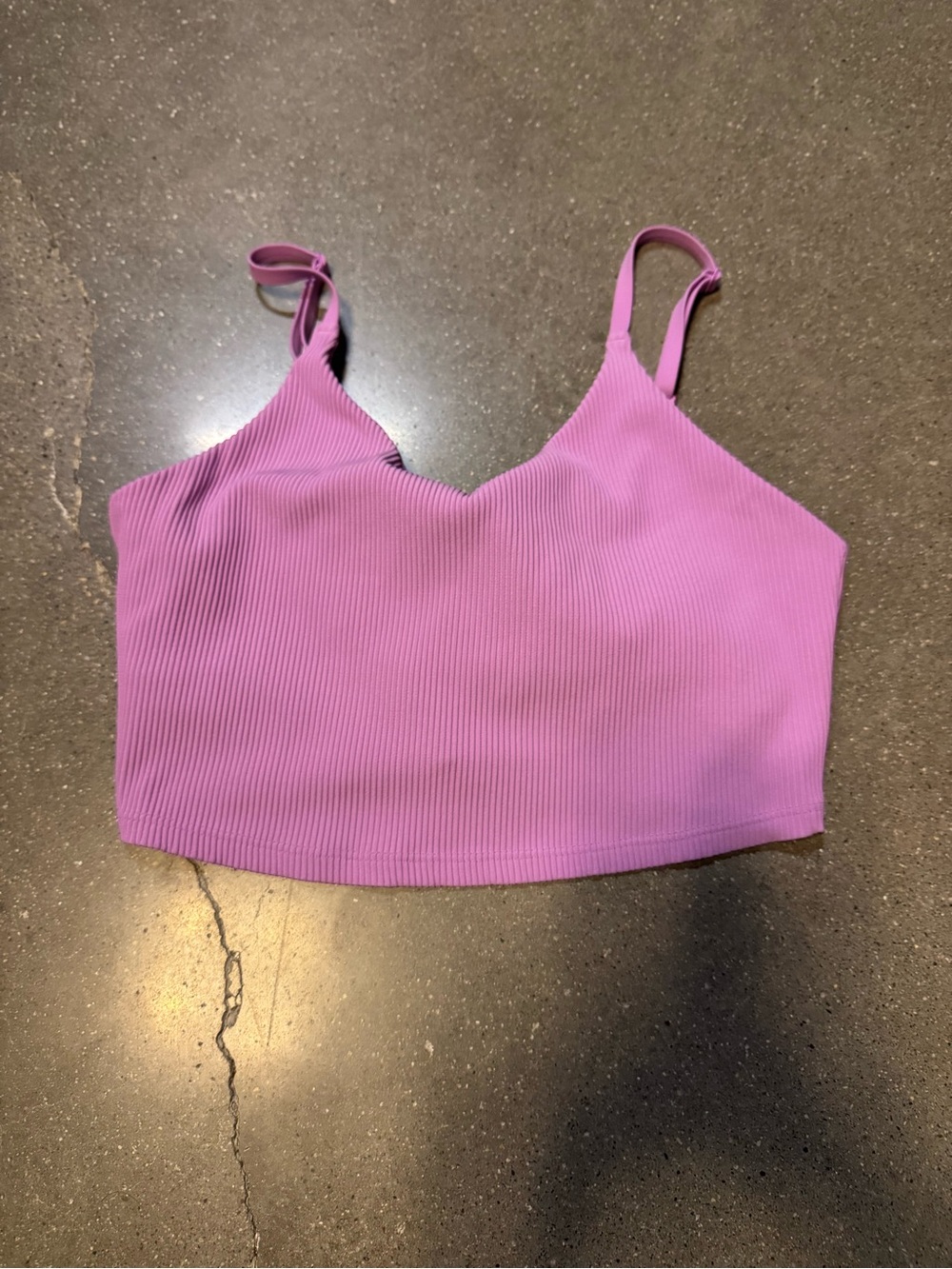 Athleta Ribbed Pink Crop Tank with Adjustable Straps